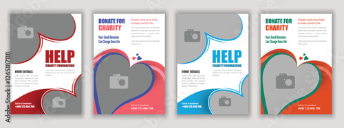 Fundraising Charity Flyer Donation Banner Charity Flyer Template Editable design for nonprofit events donations book drives and social causes Perfect for NGOs volunteers and fundraising campaigns.