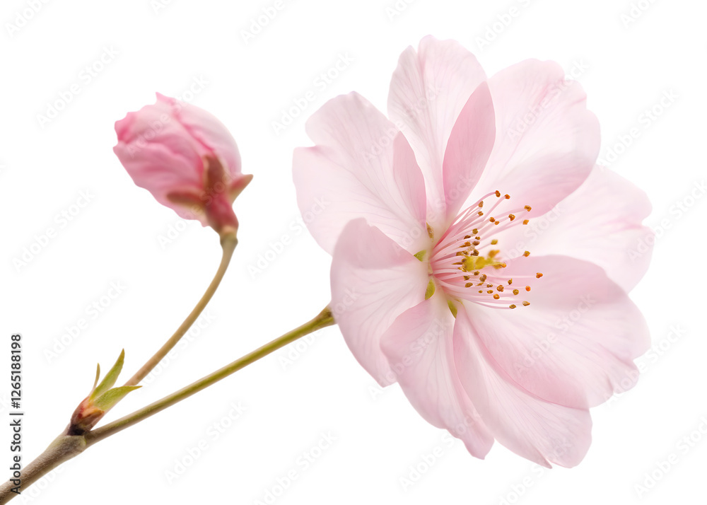 Obraz premium sakura flower on pure white background