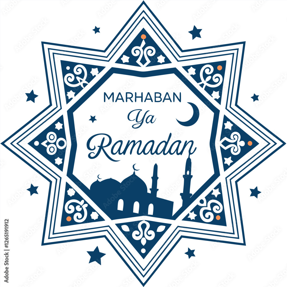 Fototapeta premium Ramadan & Eid Mubarak Greeting Cards vector illustration