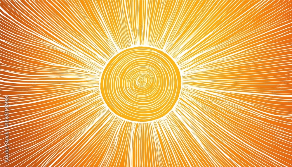 Obraz premium Doodle sun sketch illustration. Hand drawn cute orange sunshine. Scribble doodle children drawn style. perfect any project