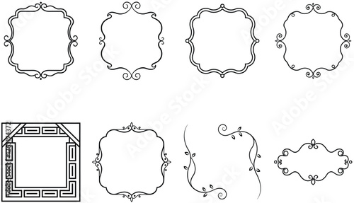 Vintage Frames Isolated on Decorative Frame White Background