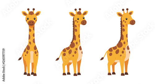 The giraffe shifts from a playful stance to a confident pose in the second frame.