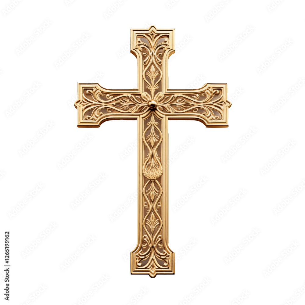 golden cross on a white background golden cross on a white background
