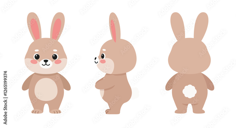 Obraz premium The first frame features the bunny from the front, while the second frame displays it from the side.