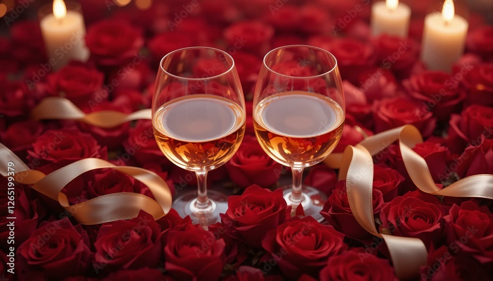 Golden Wine and Deep Red Roses in Harmony Golden Wine and Deep Red Roses in Harmony