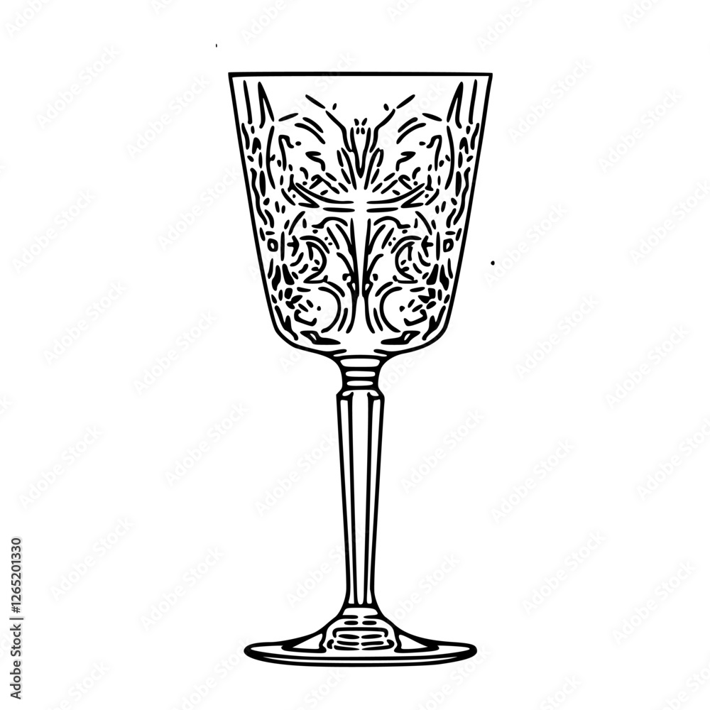 a black and white vintage coupe glass vector graphic
