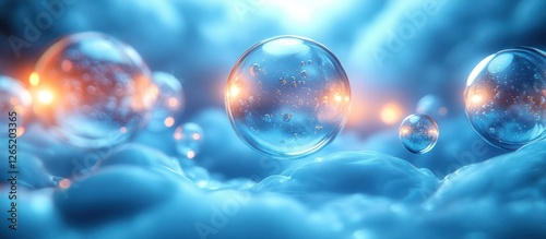 Wallpaper Mural Abstract spheres in a soft blue environment. Torontodigital.ca