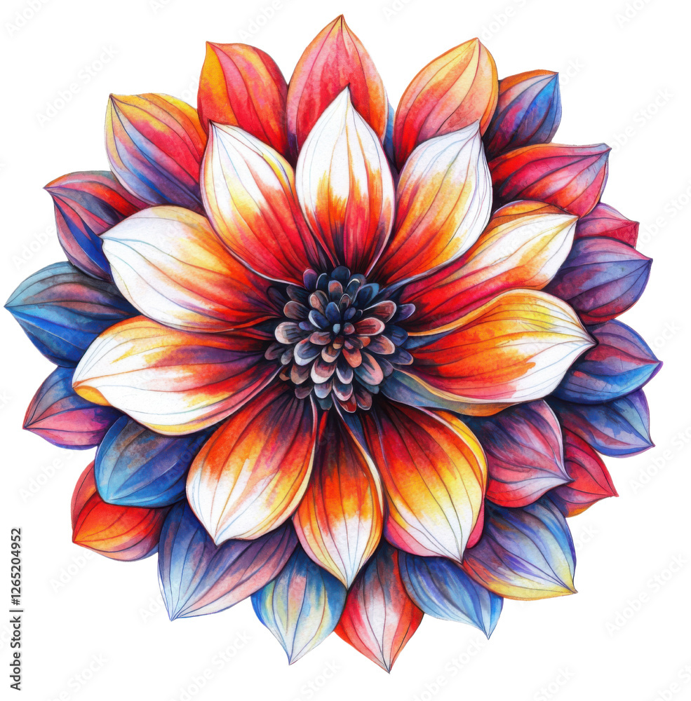 Obraz premium Vibrant watercolor flower design artistic showcase colorful background nature close-up visual beauty