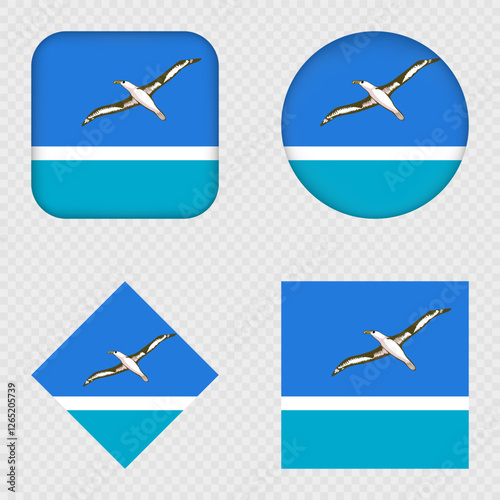 Midway Atoll Flag Icons Pack. Vector illustration.