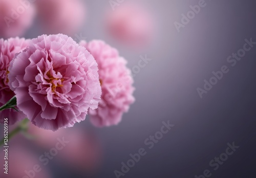 Wallpaper Mural Soft Pink Carnations with Delicate Petals on a Subtle Gradient Background for Floral Design Inspiration Torontodigital.ca