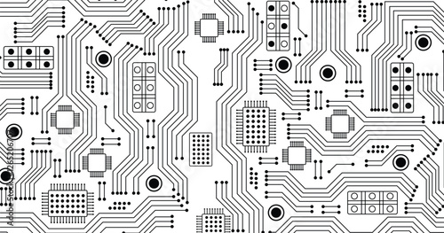 Circuit technology background with hi-tech digital data connection system and computer electronic design