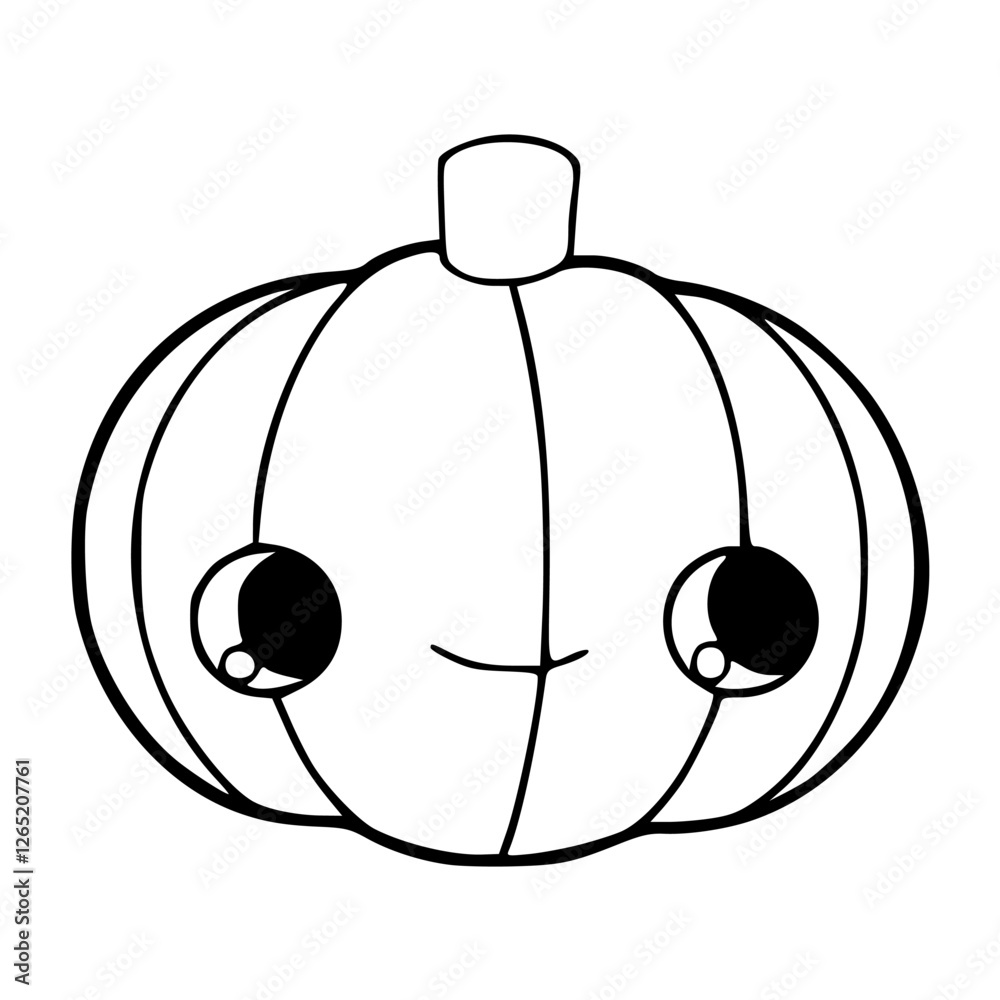 a black and white drawing of a cute smiling pumpkin cartoon for coloring pages a black and white drawing of a cute smiling pumpkin cartoon for coloring pages