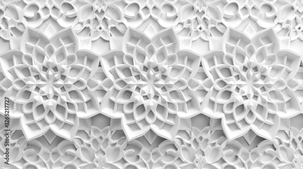 Abstract Islamic background in white, featuring seamless and intricate Arabian patterns, delicate design Abstract Islamic background in white, featuring seamless and intricate Arabian patterns, delicate design