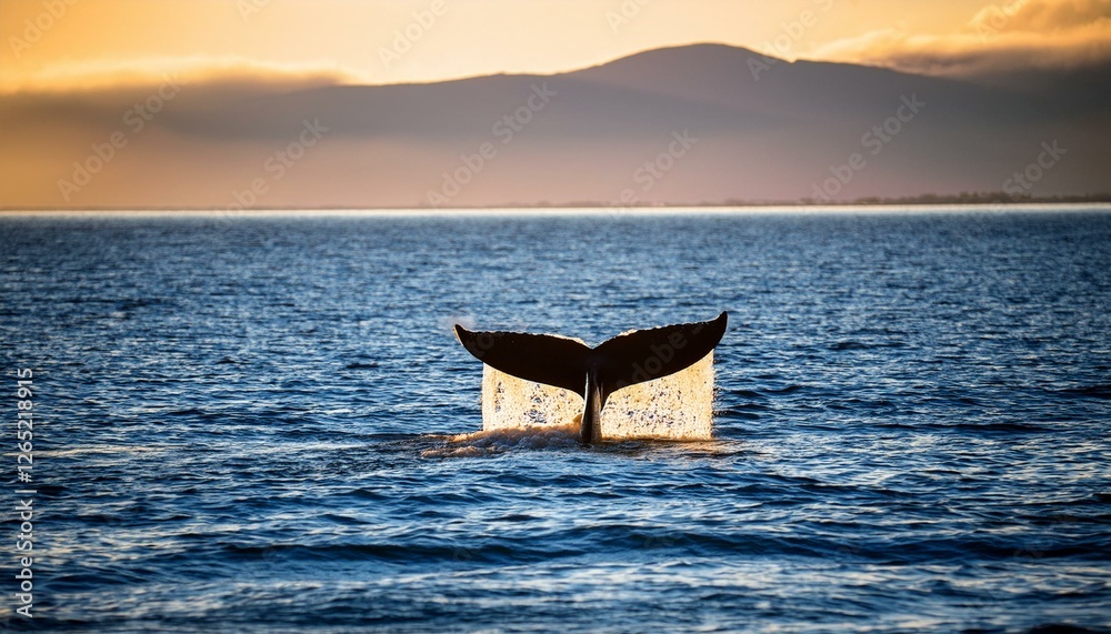 Fototapeta premium right whale of tail in sea