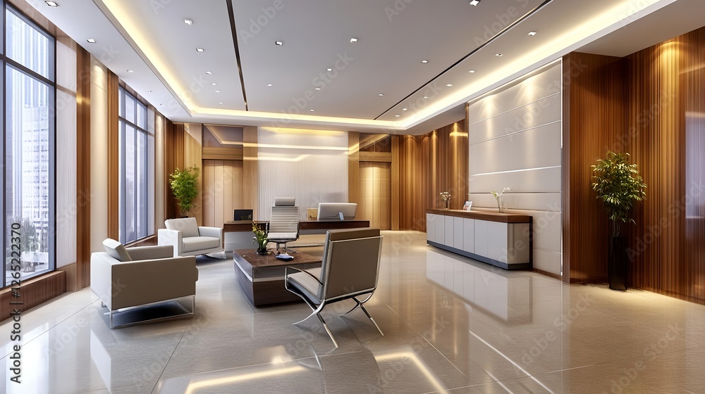 Fototapeta premium Modern Luxury Office Interior Design - Modern Minimalism