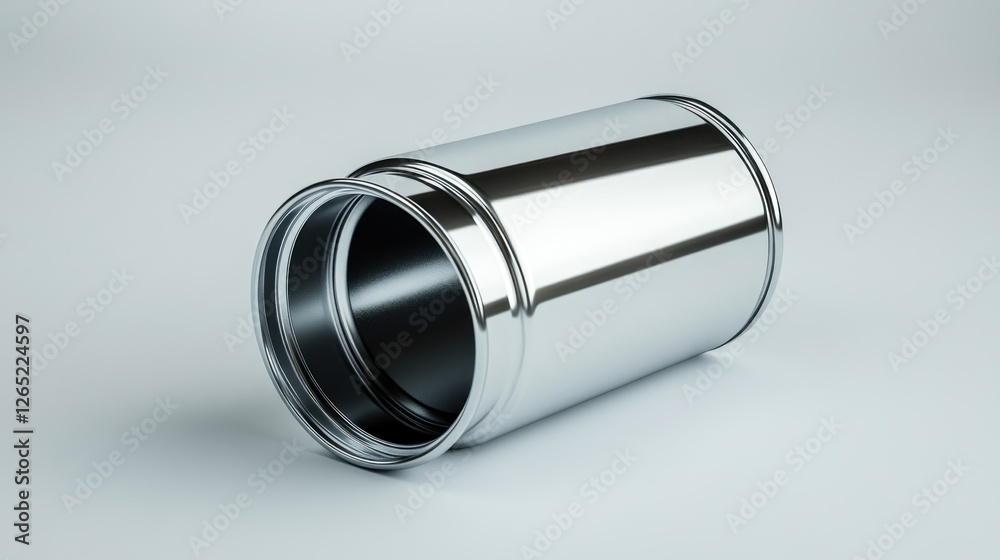 Shiny Metal Pipe on Light Background. Possible Use Industrial Illustration Shiny Metal Pipe on Light Background. Possible Use Industrial Illustration