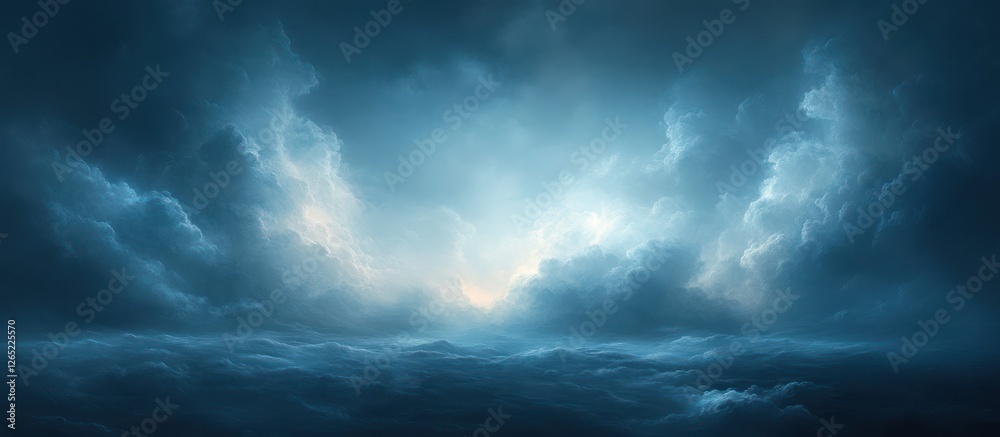 Obraz premium Dramatic sky with stormy clouds and light breaking through.