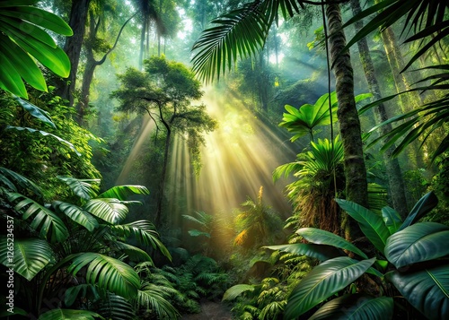 Sunlit Fantasy Rainforest Macro 3D