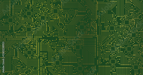 Vector Abstract circuit board connecting dots and lines , data visualization technology background isolated design.