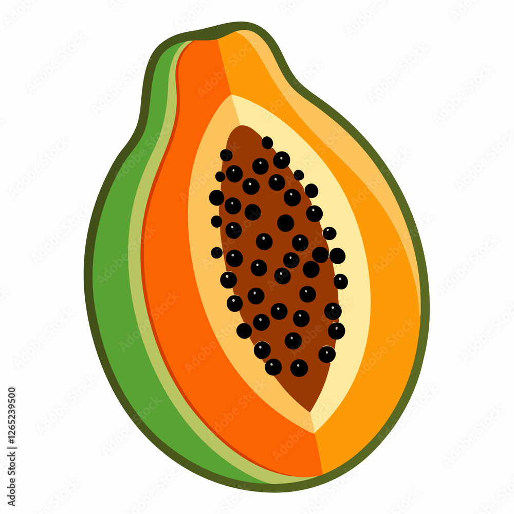 tropical papaya with black pits tropical papaya with black pits