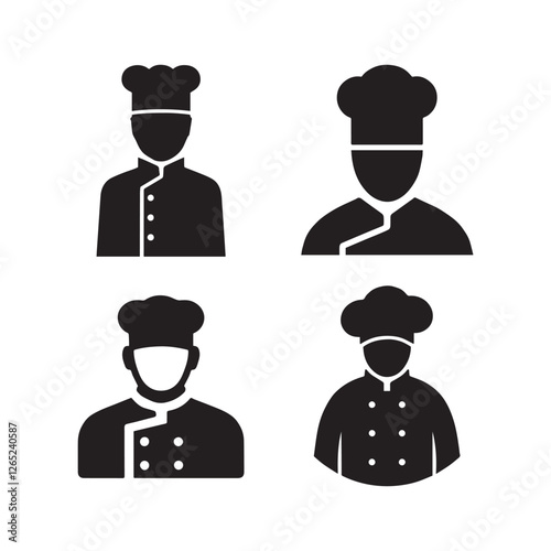 Silhouettes of Professional Chefs with Iconic Hats