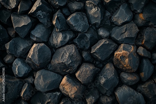 Wallpaper Mural Smooth black stones with natural texture in soft lighting. AI generated Torontodigital.ca