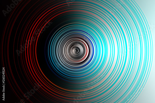 Abstract radial motion blur in blue, grey, red, black tones . Colorful concentric circles in the form of a whirl background texture, radial blur, abstract twist, funnelfor label, textiles 