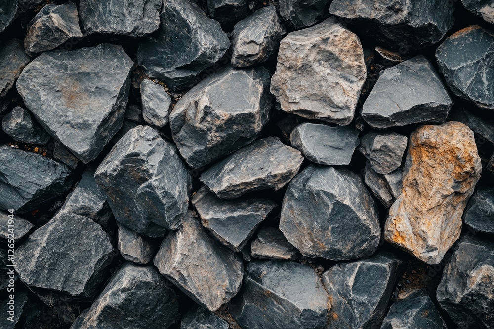Variety of rough gray stones in close-up view. AI generated Variety of rough gray stones in close-up view. AI generated