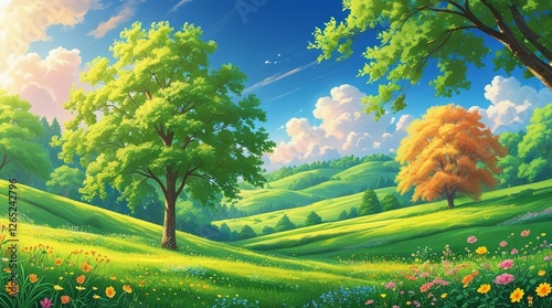 landscape with trees