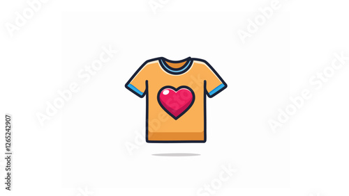 ハートのデザインのシンプルなTシャツ