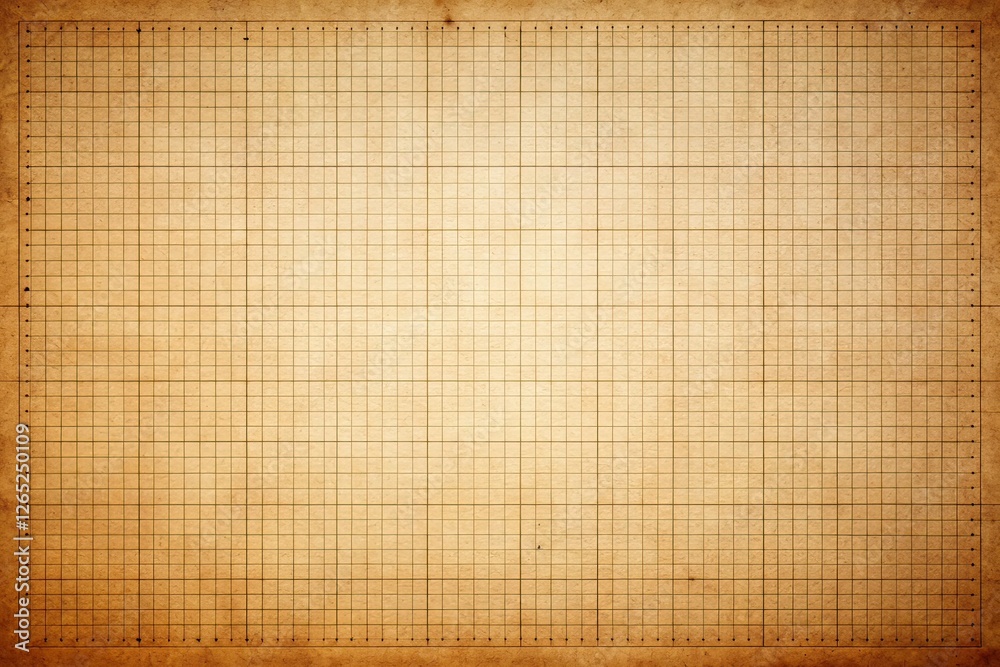 Obraz premium Vintage Panorama Drafting Paper - Graphic Grid Background