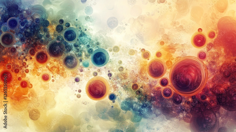 Fototapeta premium Abstract swirling spheres, vibrant colors, background texture, design element