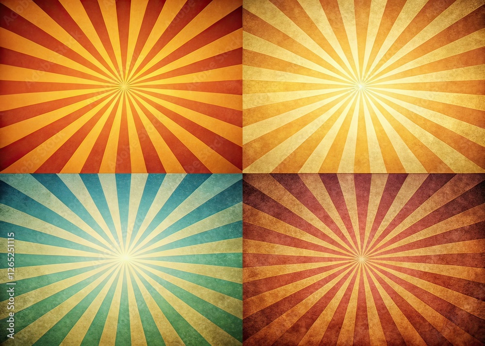 Fototapeta premium Vintage Sunburst Backgrounds - Sunbeams Collection
