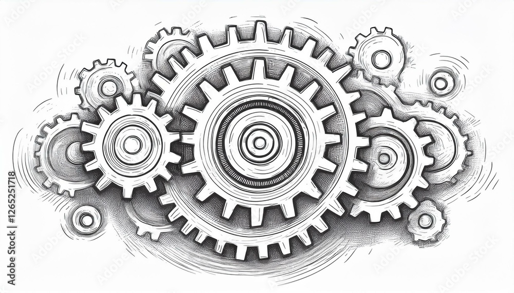 Gear mechanism doodle. Gear wheel hand drawn sketch style icon. Technology engine, idea, team doodle drawn concept. perfect any project. Gear mechanism doodle. Gear wheel hand drawn sketch style icon. Technology engine, idea, team doodle drawn concept. perfect any project.