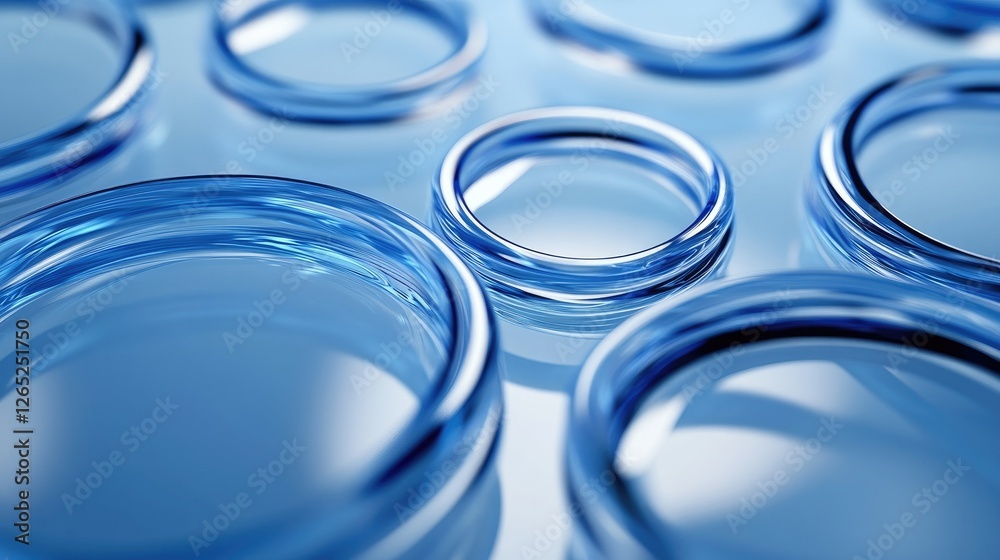 Abstract Blue Glass Rings: A Study in Light and Reflection Abstract Blue Glass Rings: A Study in Light and Reflection