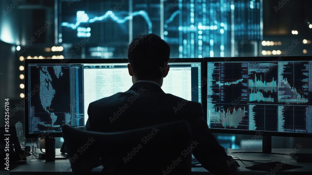 Analyst Reviews Data at Night Analyst Reviews Data at Night