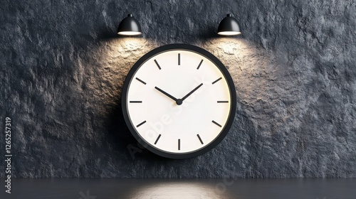 Wallpaper Mural Modern Wall Clock with Minimalist Design and Ambient Lighting Torontodigital.ca