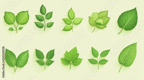 A Comprehensive Set of Green Leaf Icons for Every Design Need