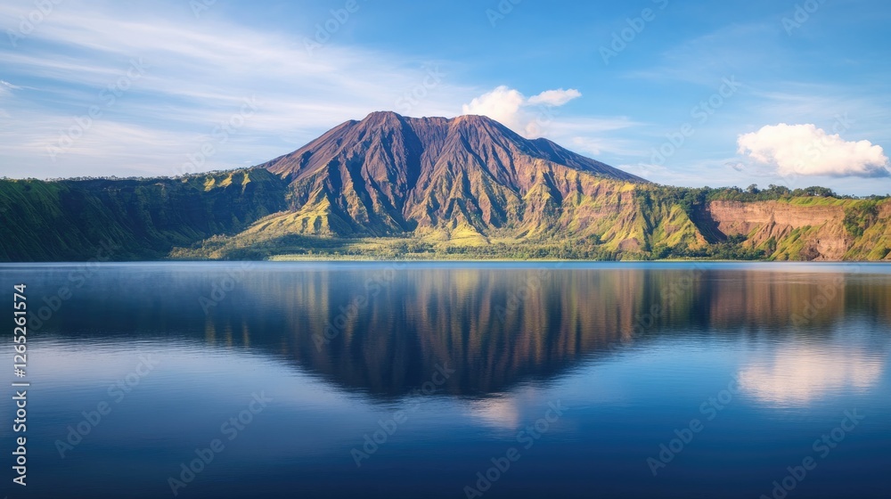 Serene Volcanic Lake Reflection Serene Volcanic Lake Reflection