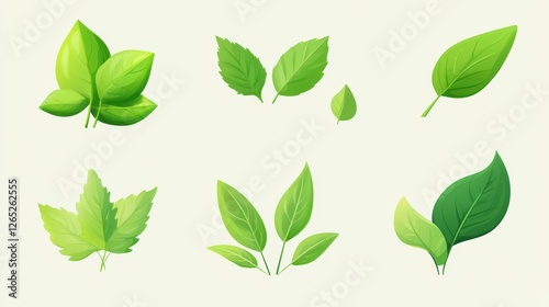 A Comprehensive Set of Green Leaf Icons for Every Design Need