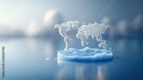 A map of global water access statistics, raising awareness about the disparity in clean water availability and the need for widespread sanitation efforts.