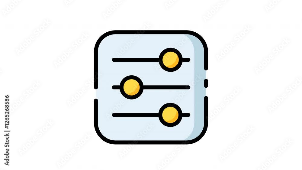 Animated settings icon on a white background, suitable for web design, graphic design, apps, and digital interfaces. Useful for customization features. Animated settings icon on a white background, suitable for web design, graphic design, apps, and digital interfaces. Useful for customization features.