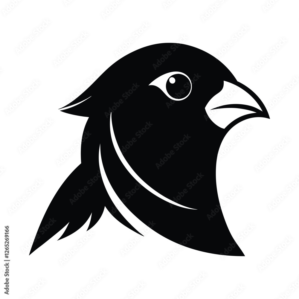 Naklejka premium finix bird head vector silhouette white background 