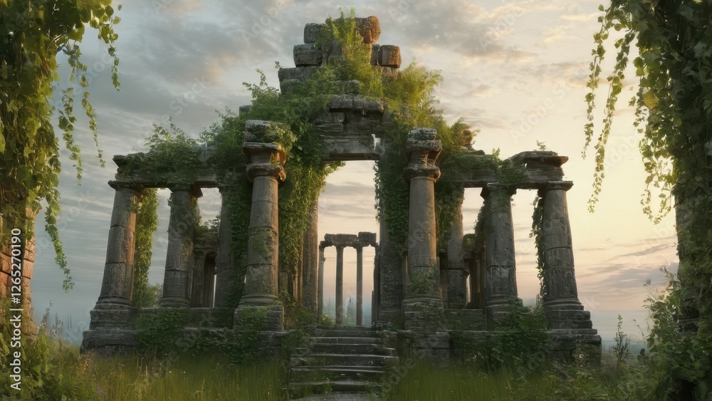a breathtaking view of ancient ruins embraced by nature a breathtaking view of ancient ruins embraced by nature
