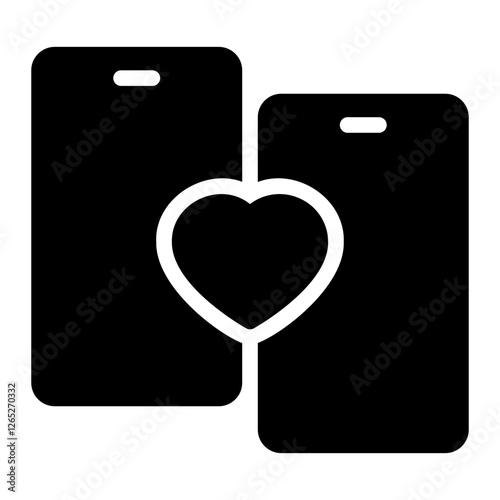 dating app glyph icon