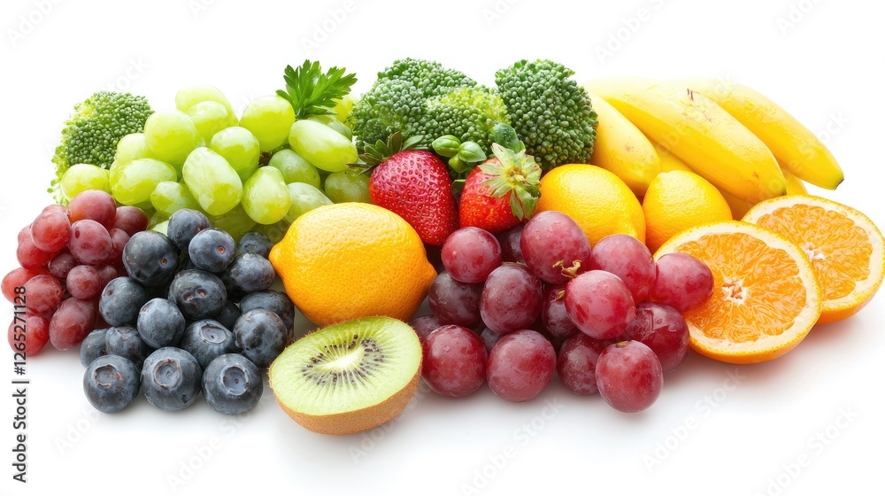 Colorful fruit and vegetable arrangement Colorful fruit and vegetable arrangement