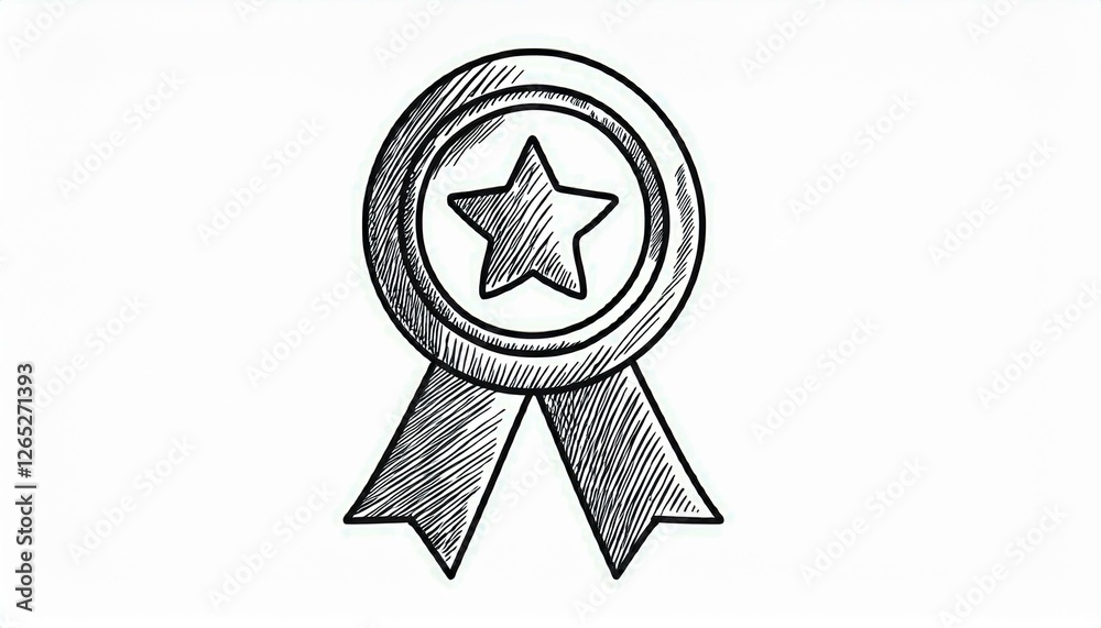 Award star medal doodle icon. Quality ribbon badge medal hand drawn sketch style icon. Winner trophy, quality badge doodle drawn concept. perfect any project. Award star medal doodle icon. Quality ribbon badge medal hand drawn sketch style icon. Winner trophy, quality badge doodle drawn concept. perfect any project.