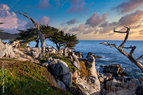 Ocean Cliff With Sunset View