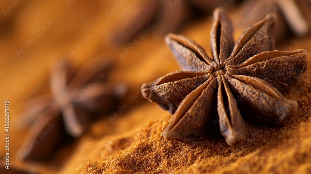Obraz premium A Captivating Close-Up of Star Anise Showcasing Rich Texture and Warm Hues