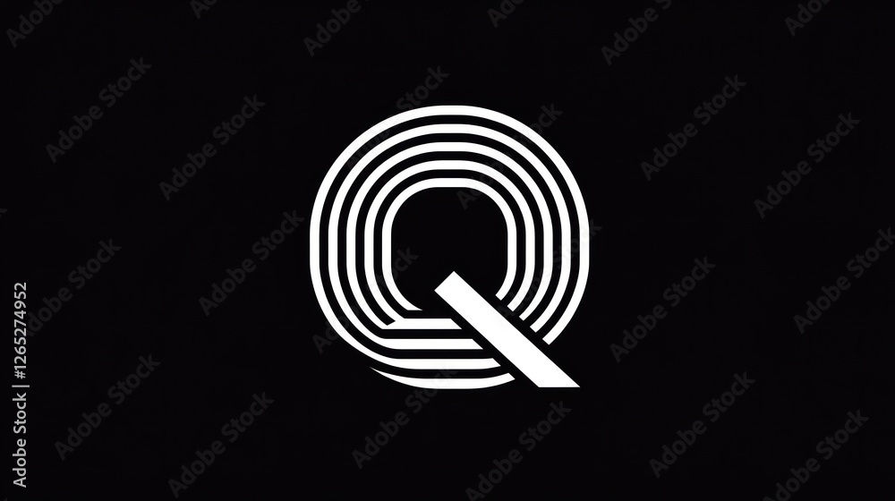 Abstract Q logo design, black background Abstract Q logo design, black background